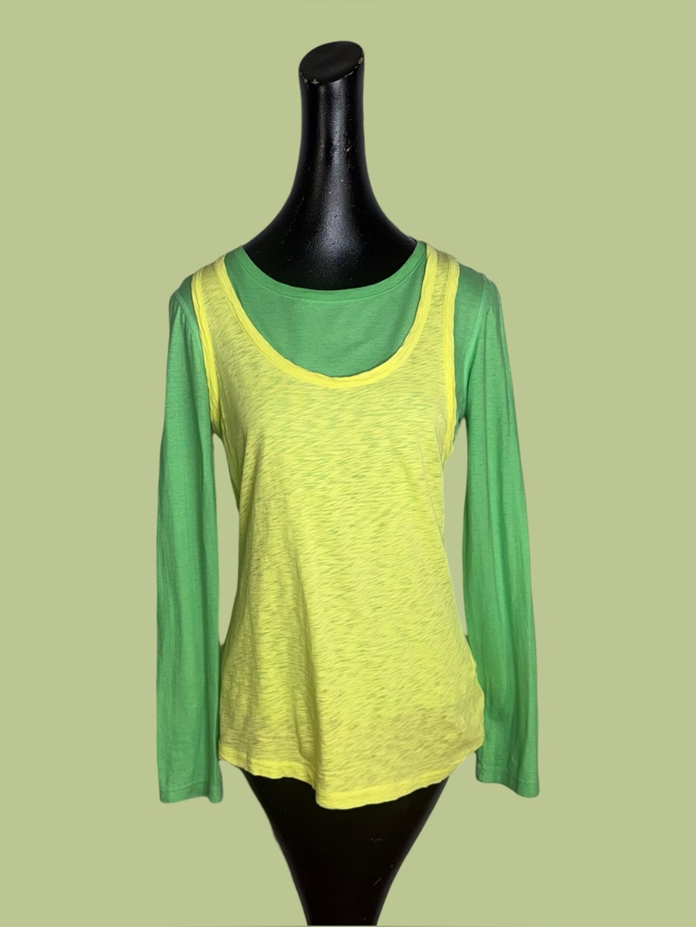 rag & bone neon yellow scoop neck tank top.